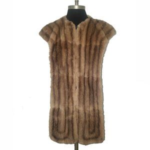 Vtg 40s Fur Overlay Cape Stole Wrap S/M
